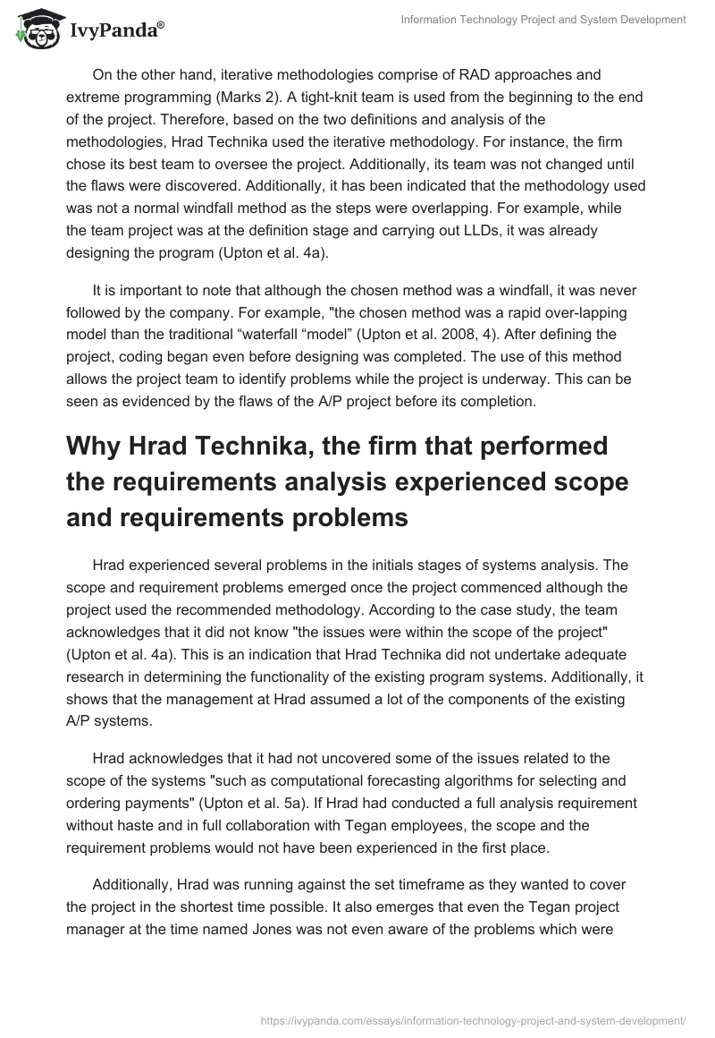 Information Technology Project and System Development. Page 3