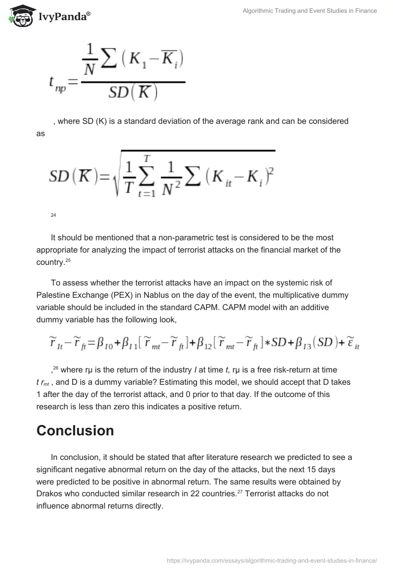Algorithmic Trading and Event Studies in Finance. Page 5