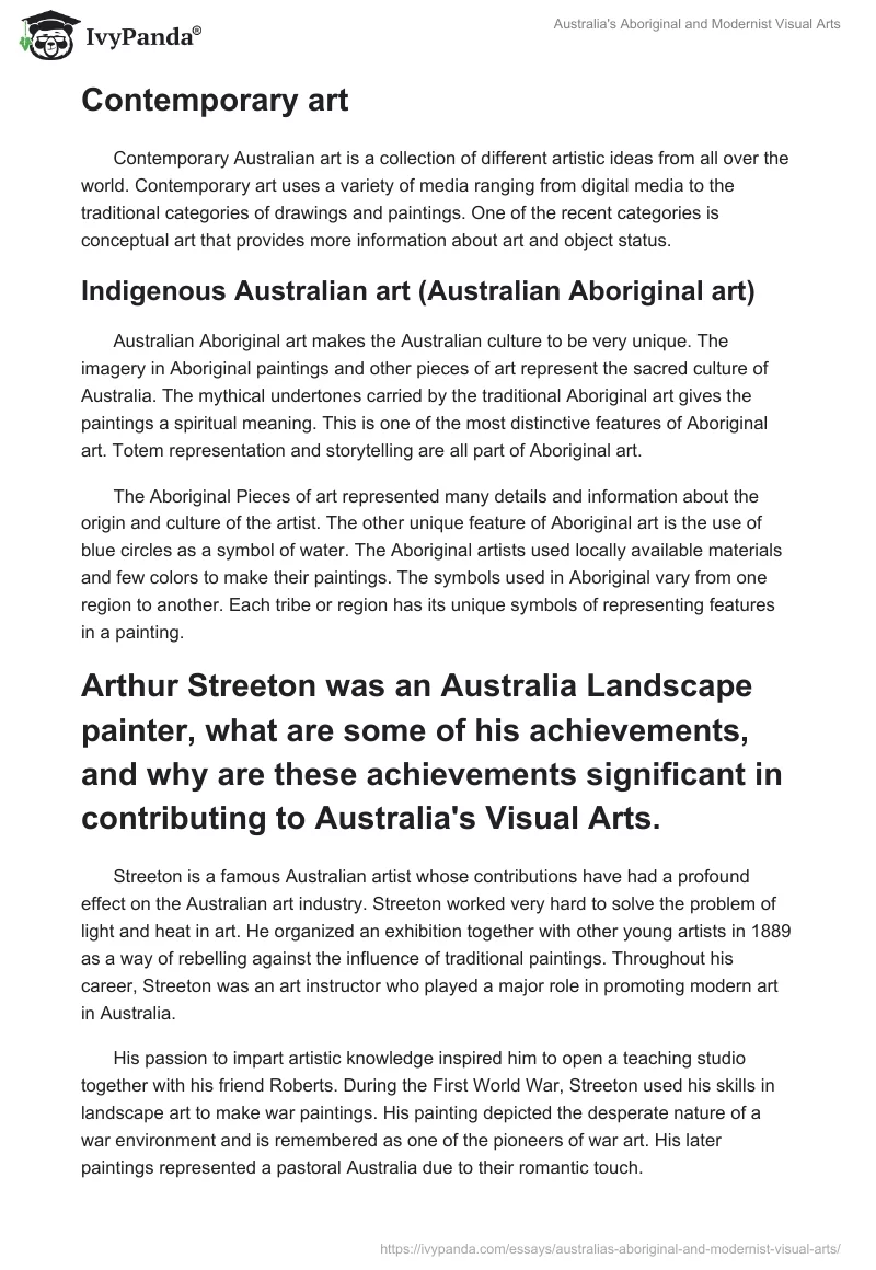 Australia's Aboriginal and Modernist Visual Arts. Page 3