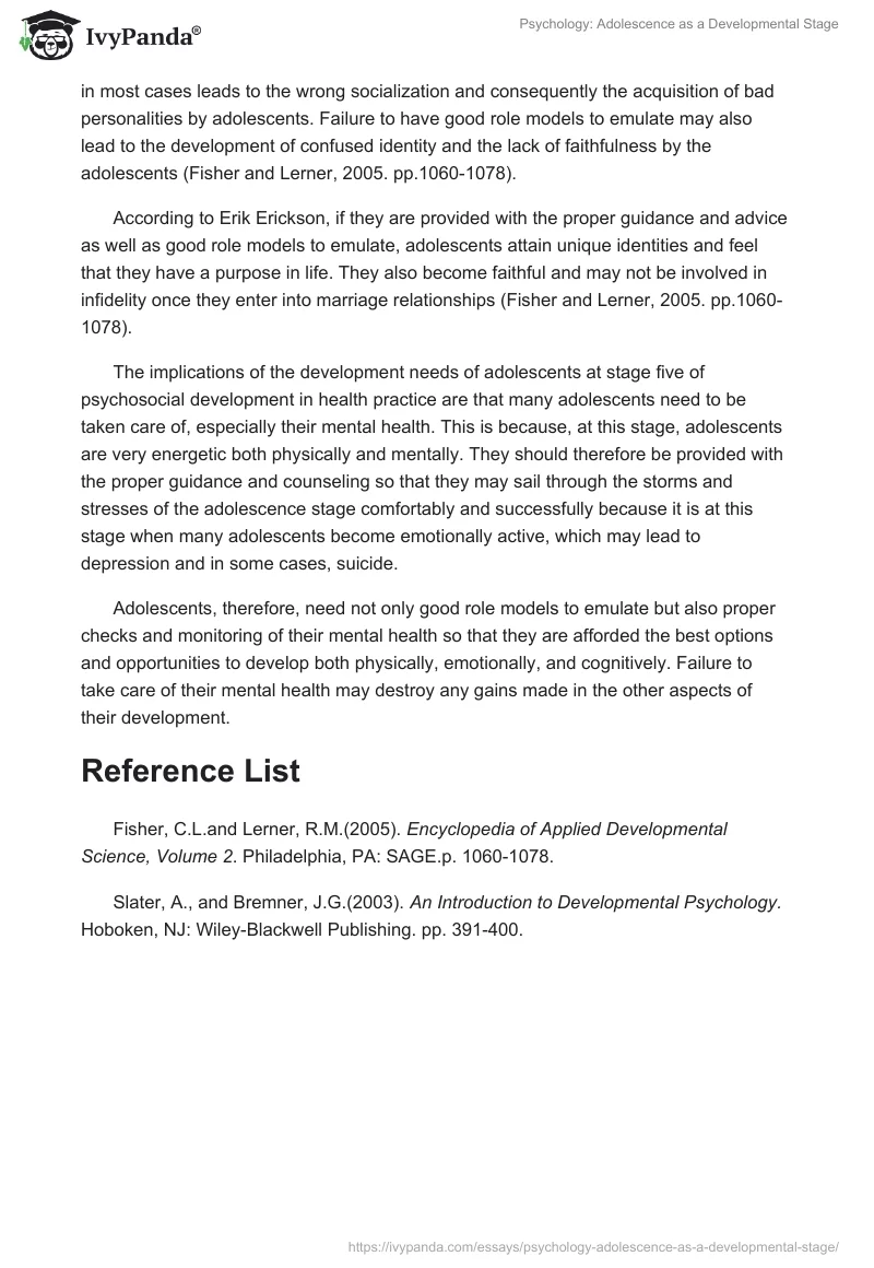 Psychology: Adolescence as a Developmental Stage. Page 3