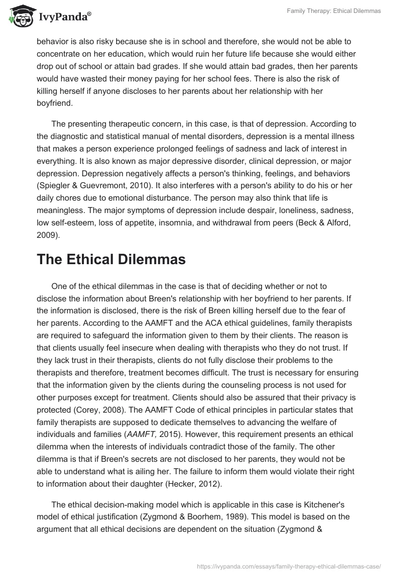 Family Therapy: Ethical Dilemmas. Page 2