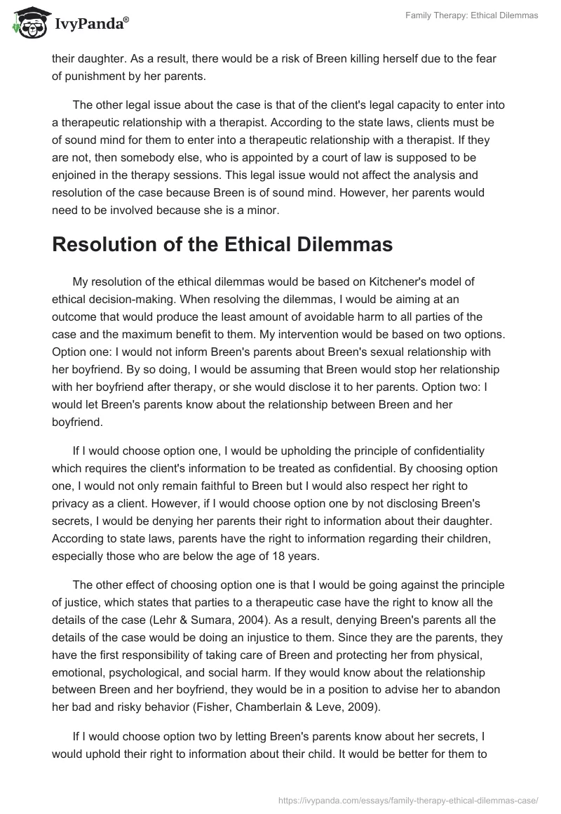 Family Therapy: Ethical Dilemmas. Page 4