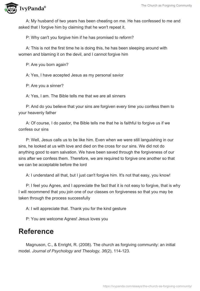 The Church as Forgiving Community. Page 3