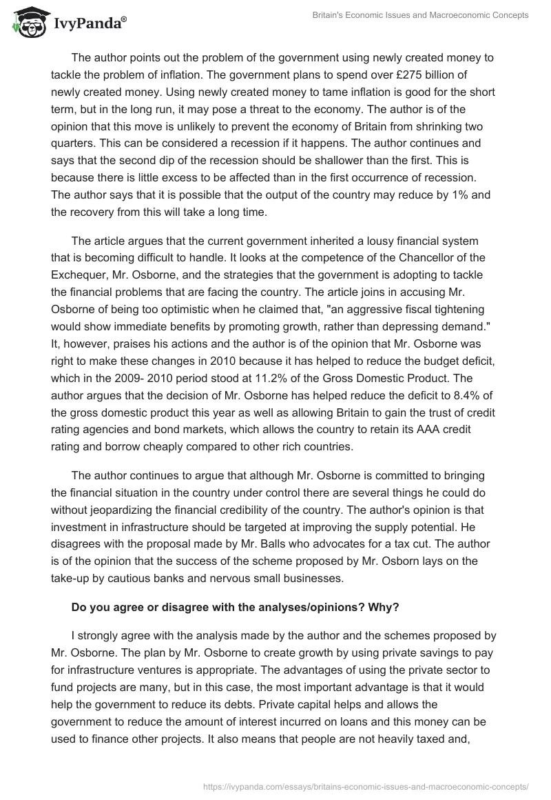 Britain's Economic Issues and Macroeconomic Concepts. Page 3