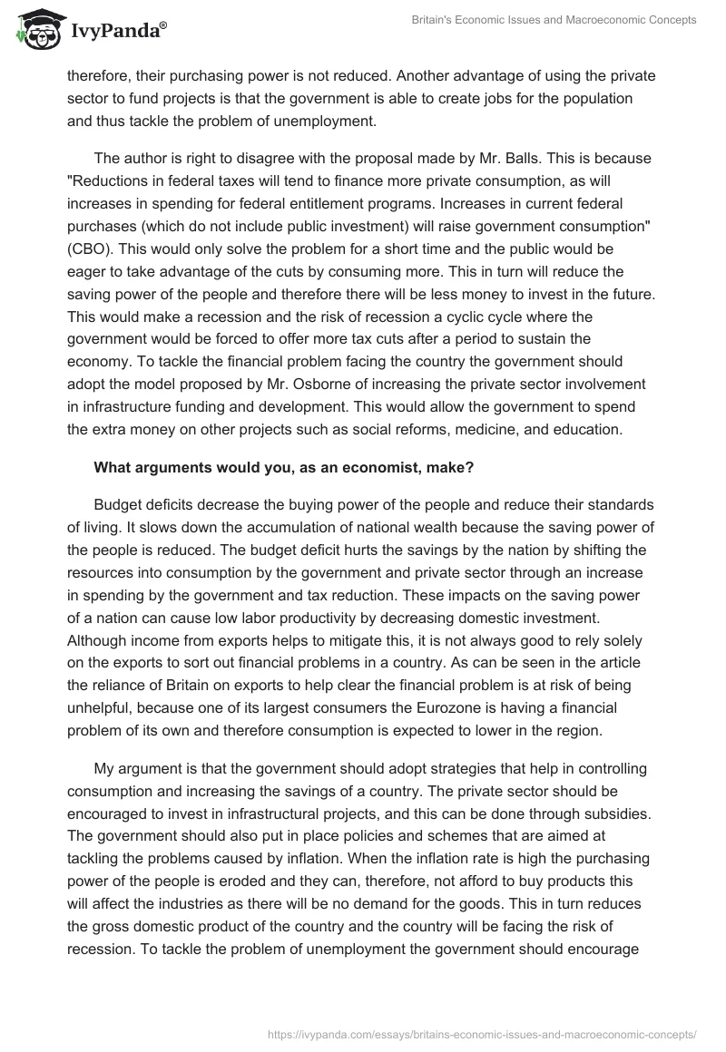 Britain's Economic Issues and Macroeconomic Concepts. Page 4