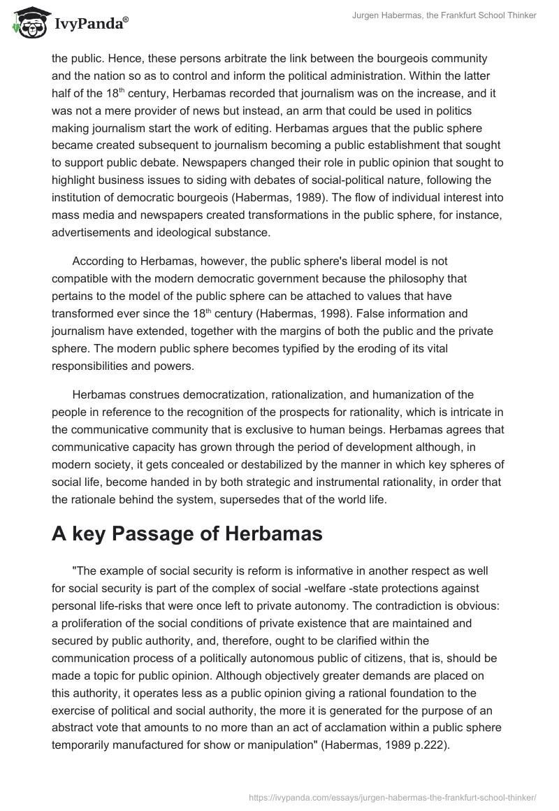 Jurgen Habermas, the Frankfurt School Thinker. Page 3