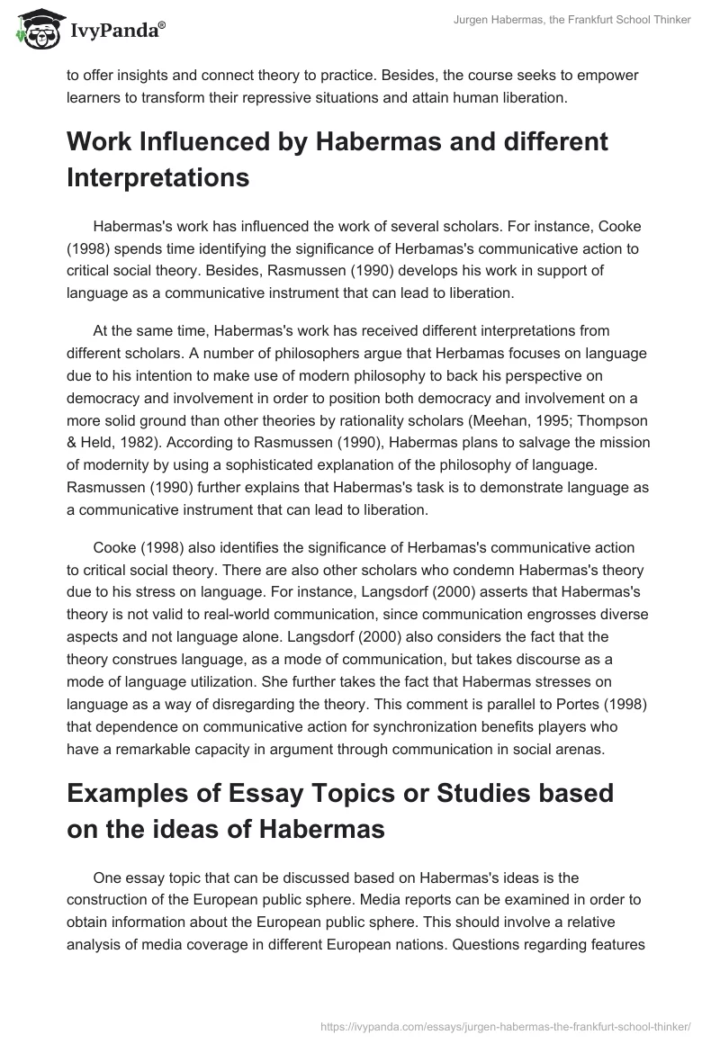 Jurgen Habermas, the Frankfurt School Thinker. Page 5