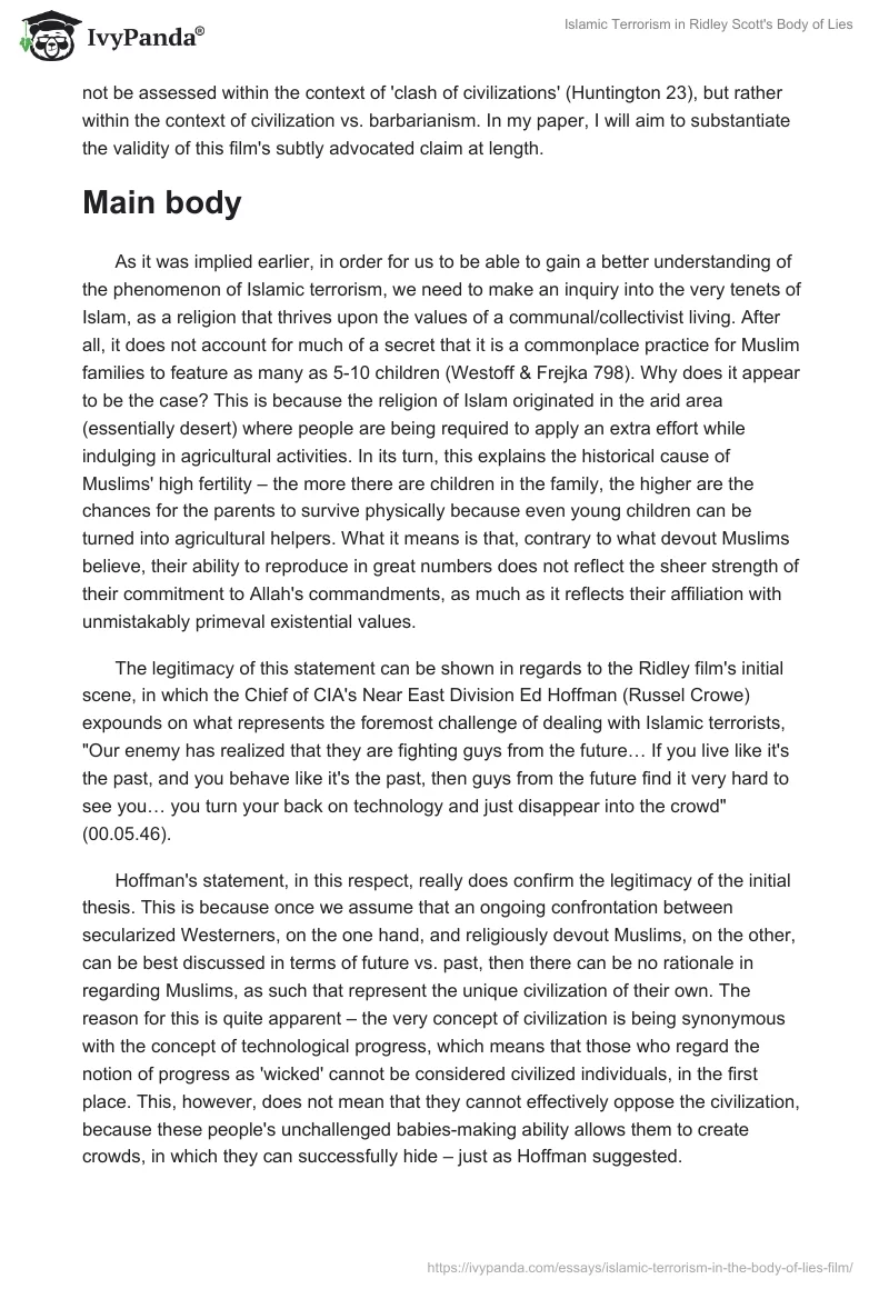 Islamic Terrorism in Ridley Scott's "Body of Lies". Page 2