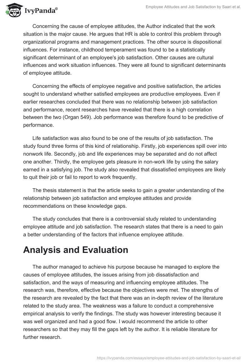 "Employee Attitudes and Job Satisfaction" by Saari et al.. Page 2