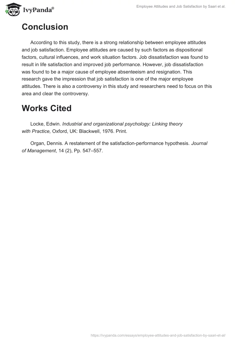 "Employee Attitudes and Job Satisfaction" by Saari et al.. Page 3