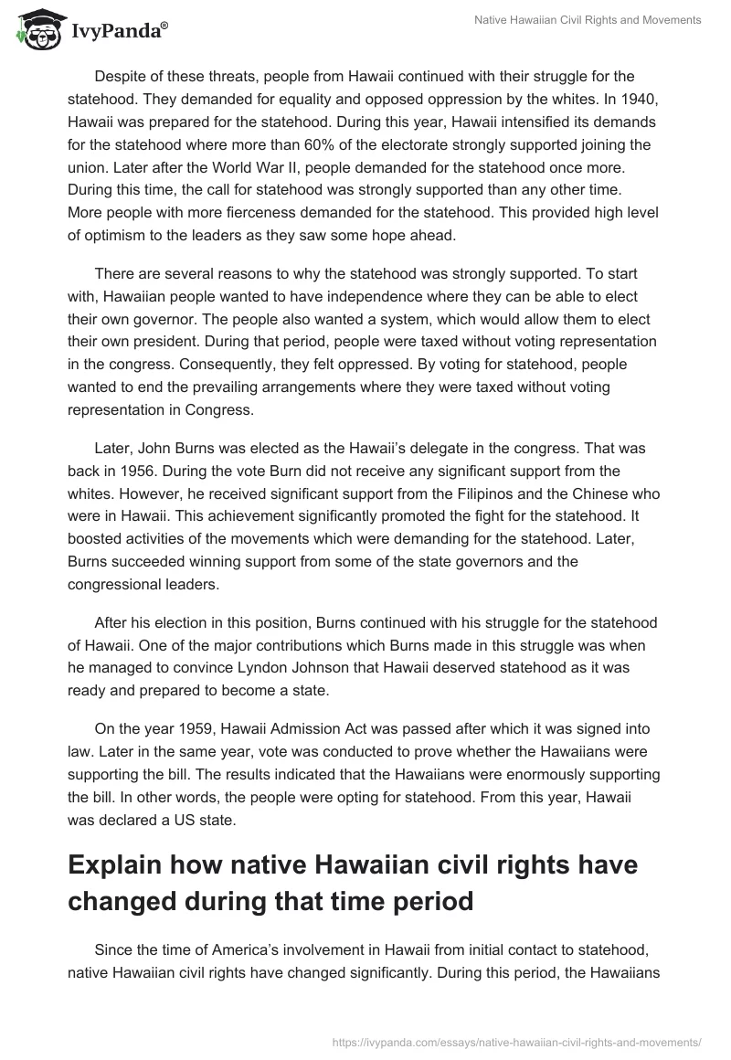 Native Hawaiian Civil Rights and Movements. Page 2