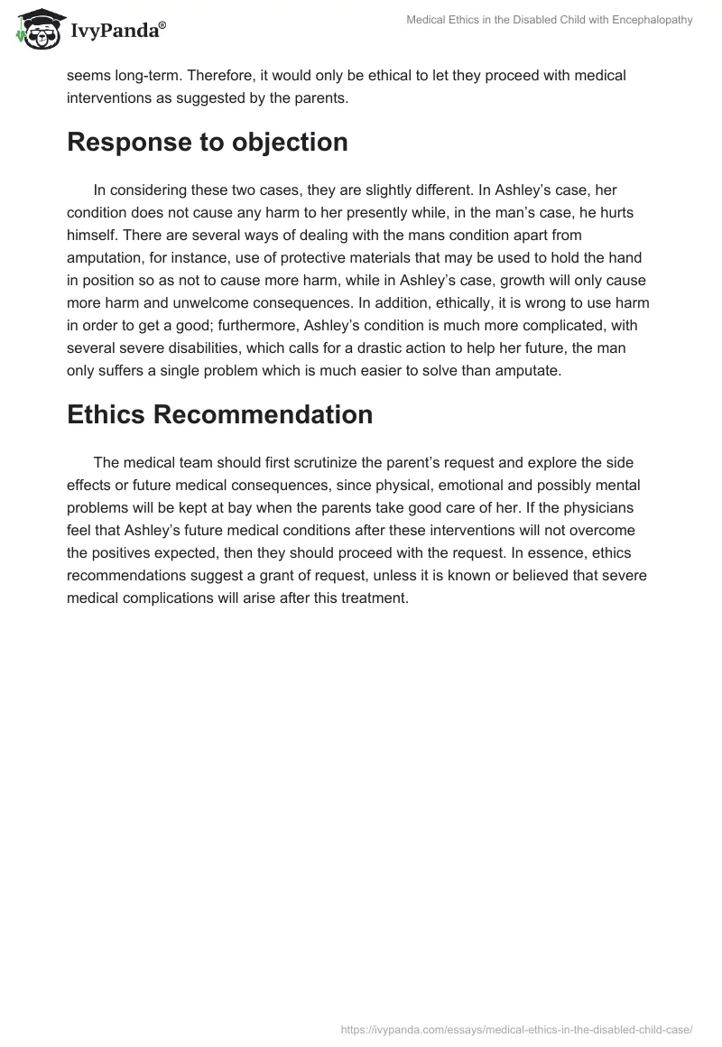 Medical Ethics in the Disabled Child with Encephalopathy. Page 3