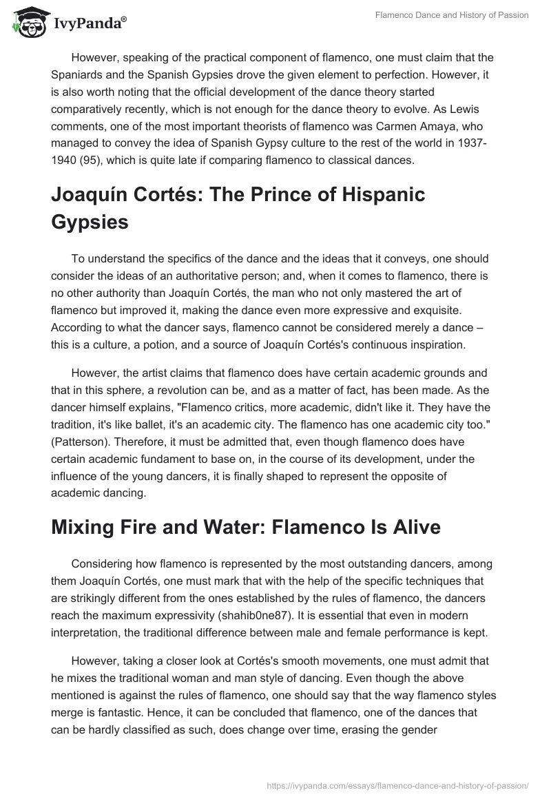 Flamenco Dance and History of Passion. Page 2