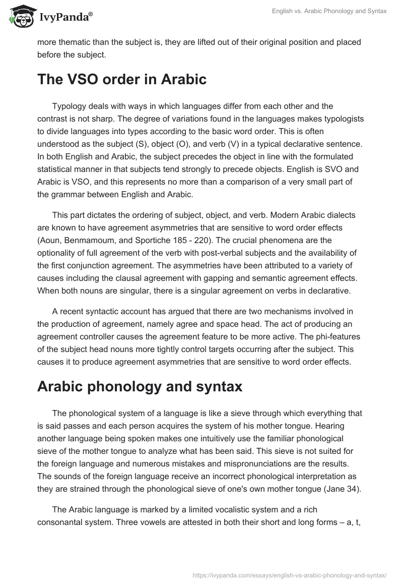 English vs. Arabic Phonology and Syntax. Page 3