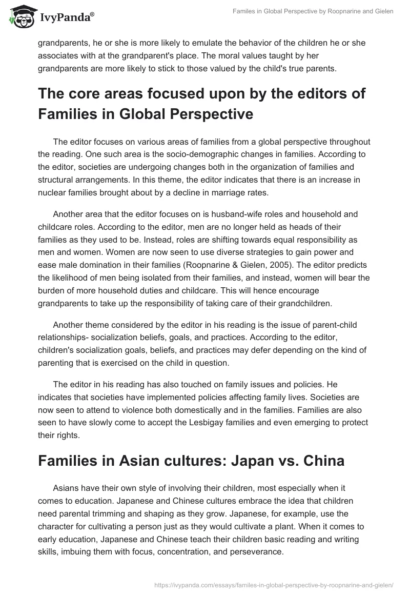 "Familes in Global Perspective" by Roopnarine and Gielen. Page 2