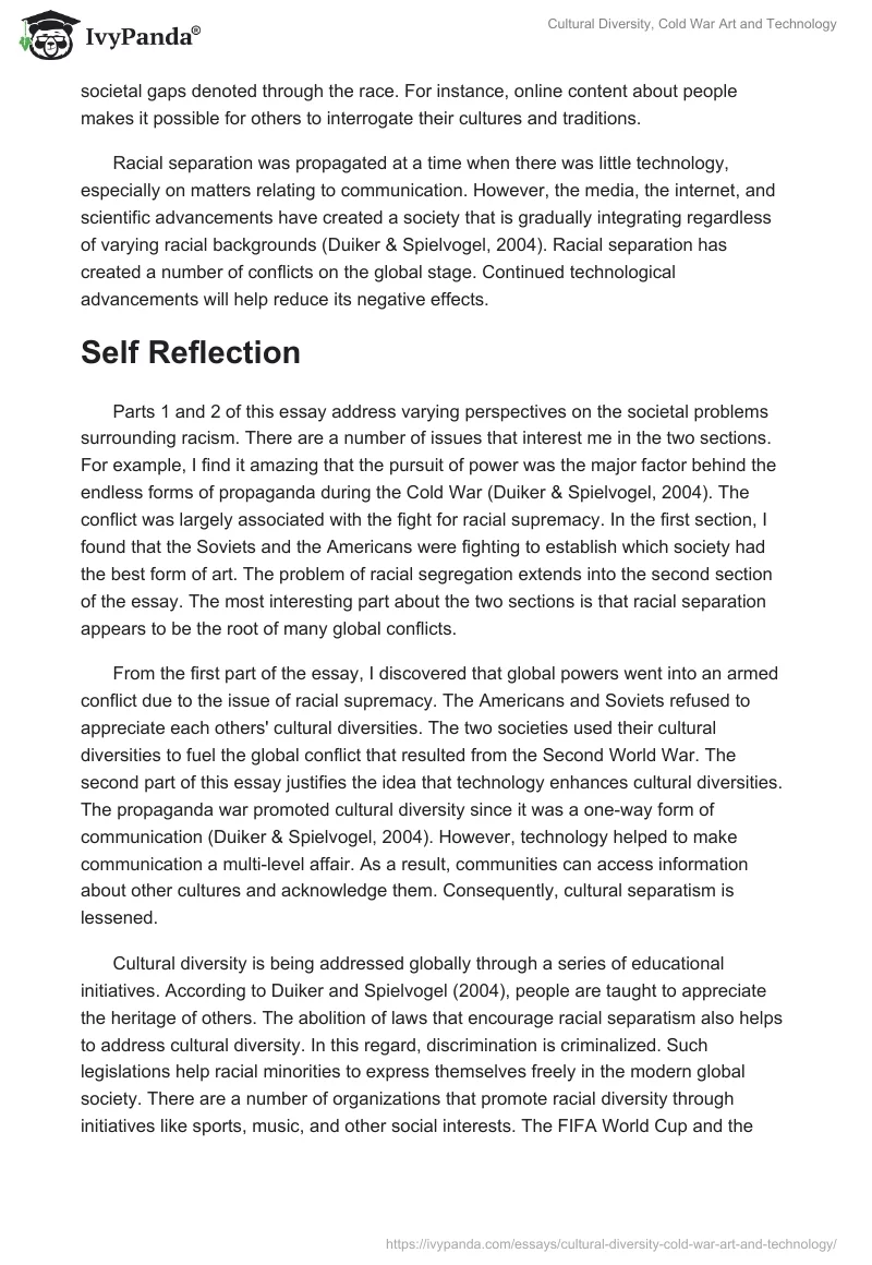Cultural Diversity, Cold War Art and Technology. Page 2