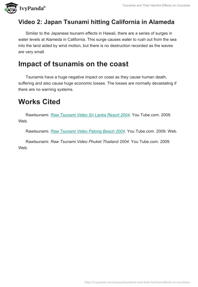 Tsunamis and Their Harmful Effects on Countries. Page 3