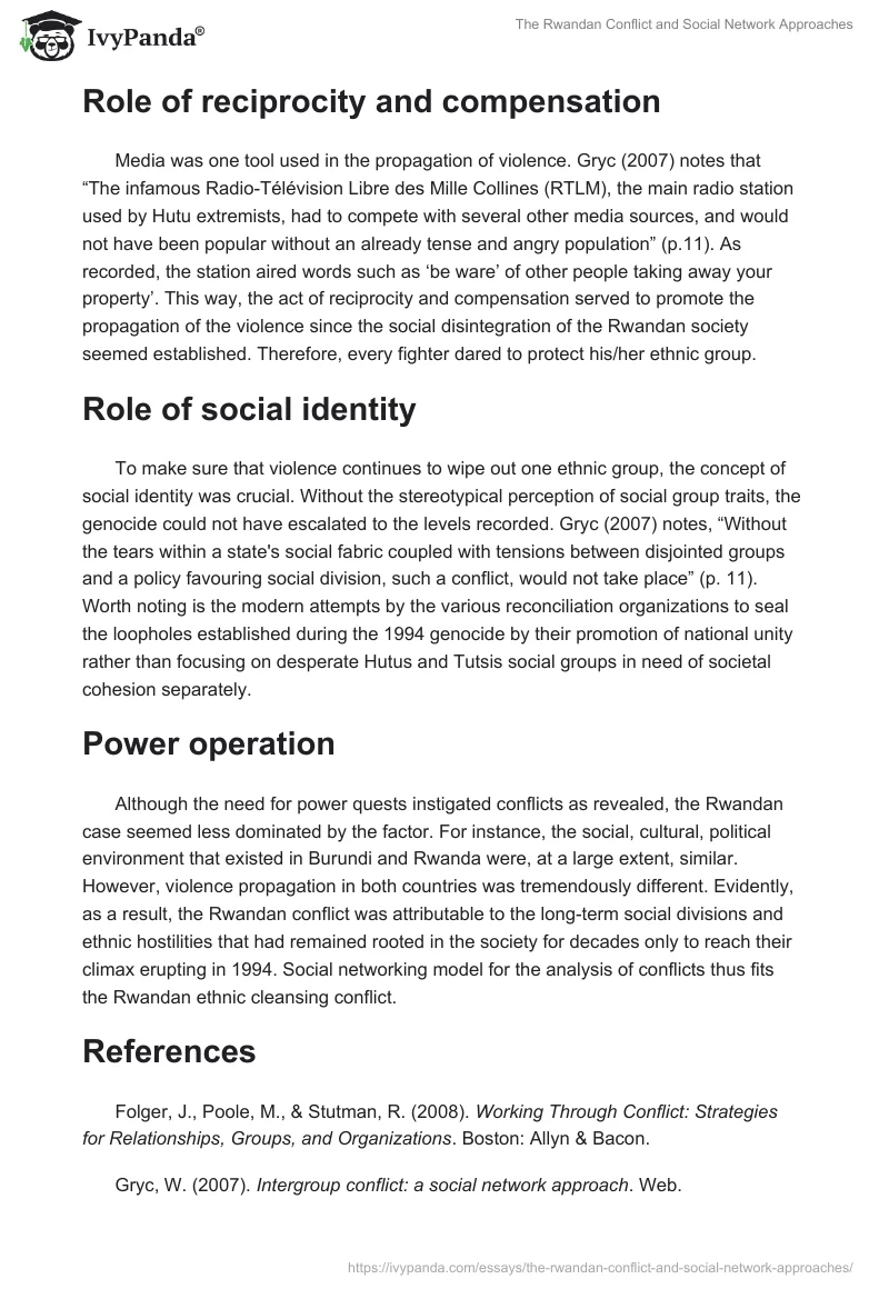 The Rwandan Conflict and Social Network Approaches. Page 2