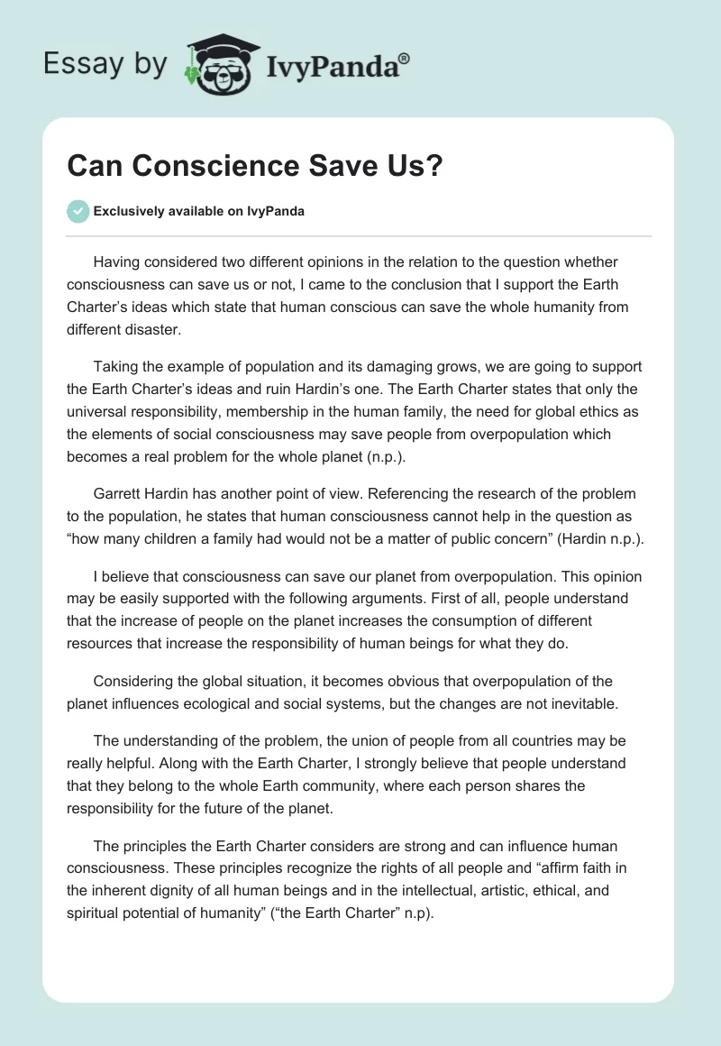 Can Conscience Save Us?. Page 1