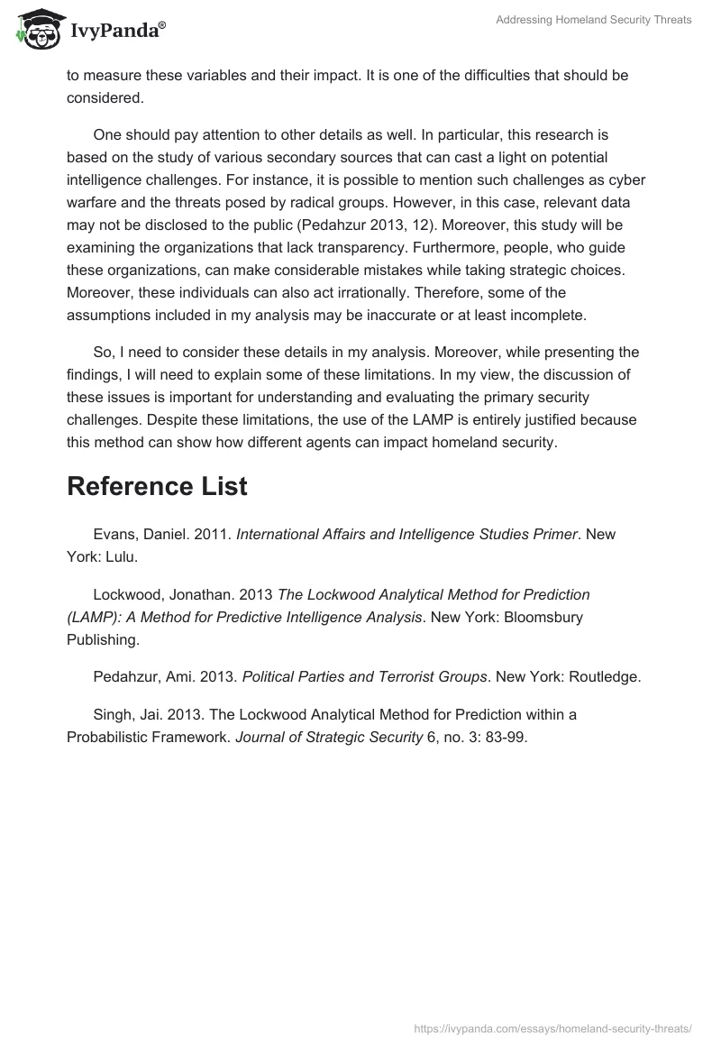 Addressing Homeland Security Threats. Page 2