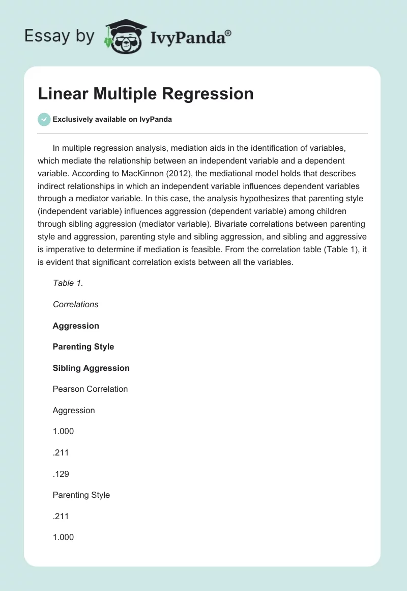 Linear Multiple Regression. Page 1