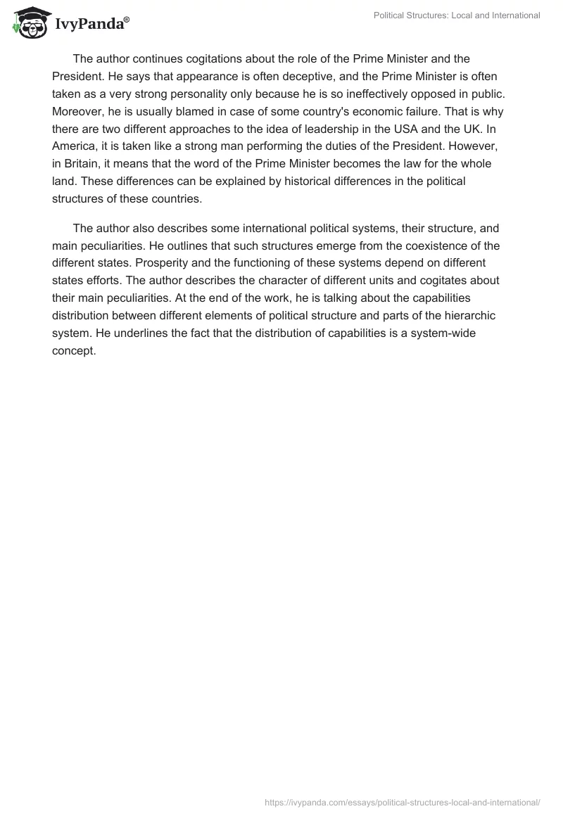 Political Structures: Local and International. Page 2