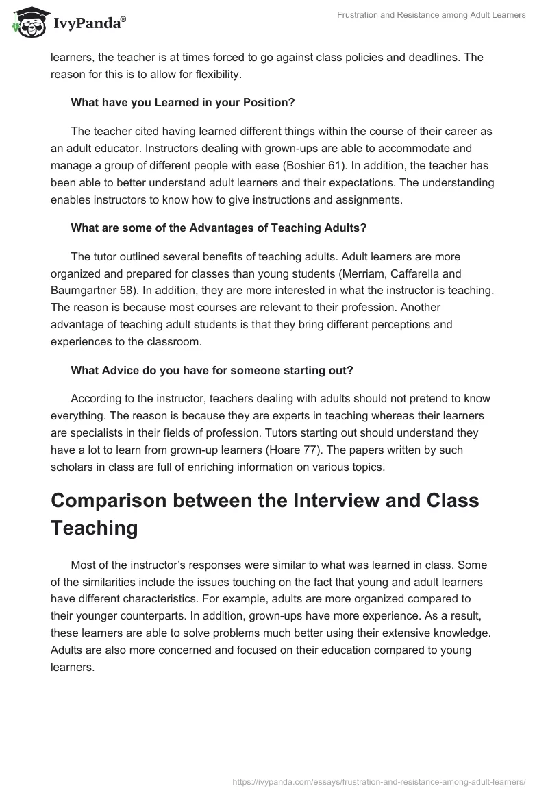 Frustration and Resistance among Adult Learners. Page 3