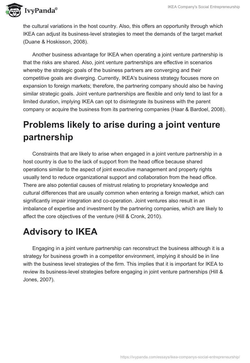 IKEA Company's Social Entrepreneurship. Page 2