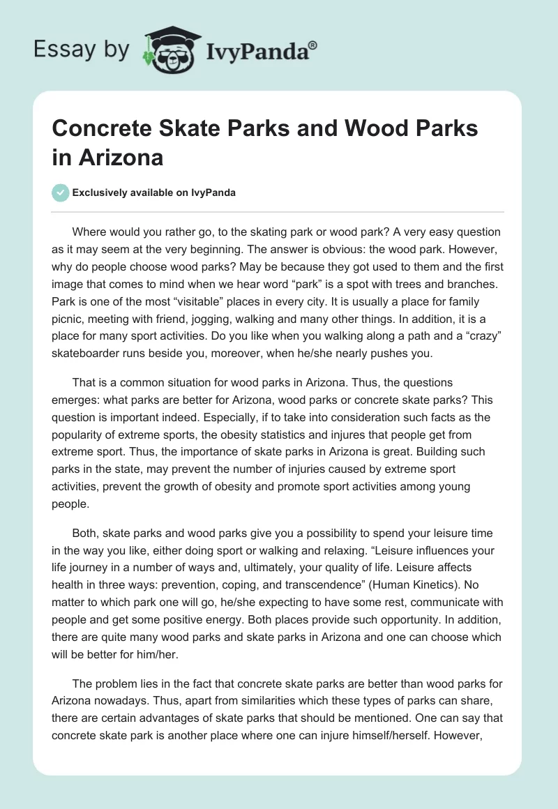 Concrete Skate Parks and Wood Parks in Arizona. Page 1
