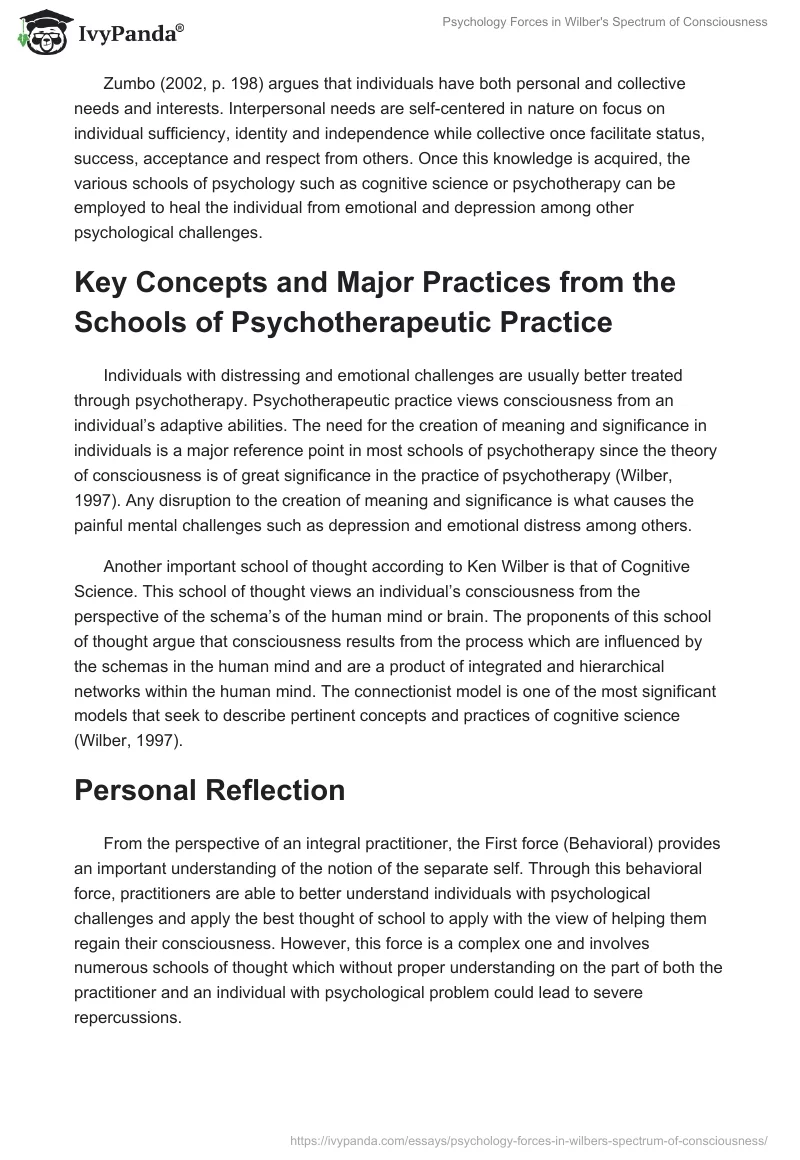 Psychology Forces in Wilber's "Spectrum of Consciousness". Page 4
