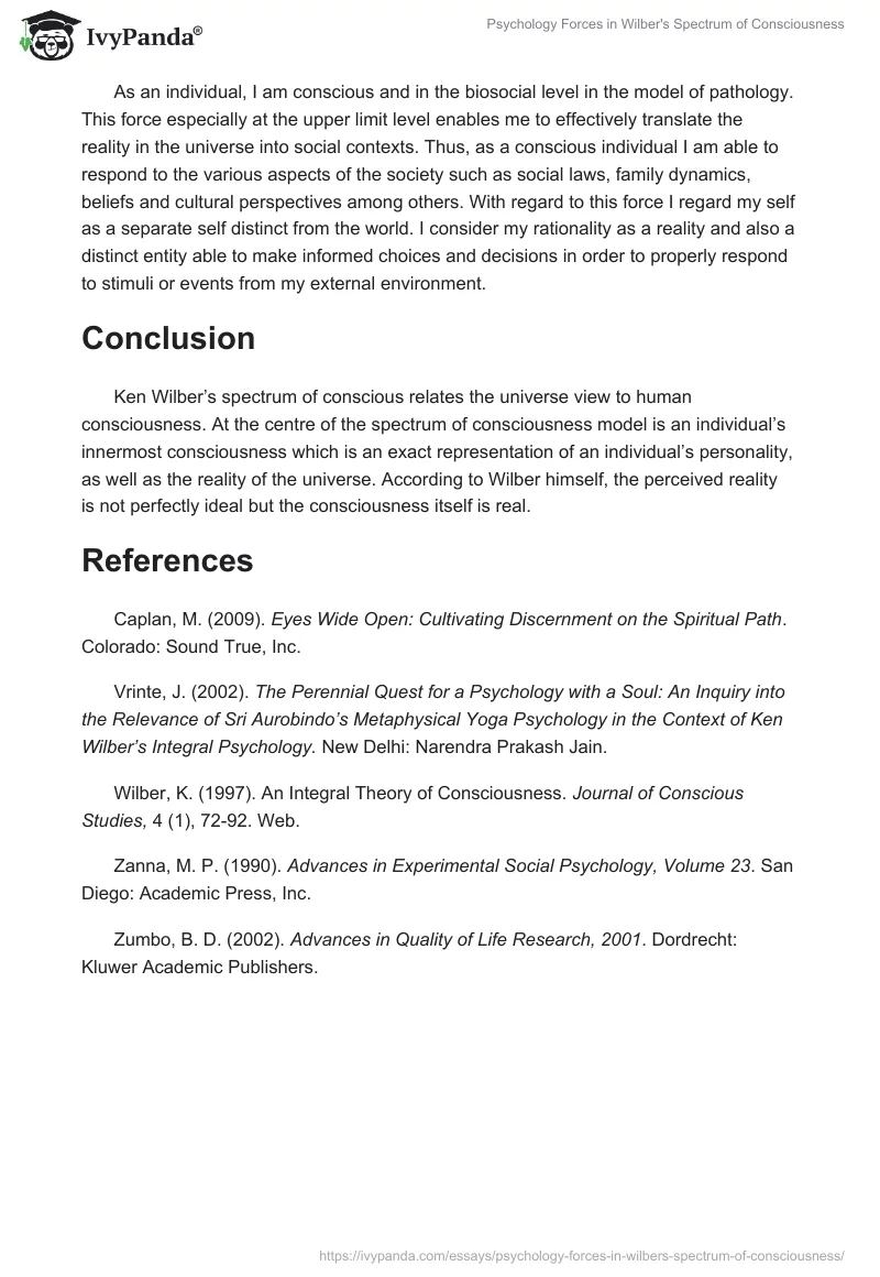Psychology Forces in Wilber's "Spectrum of Consciousness". Page 5