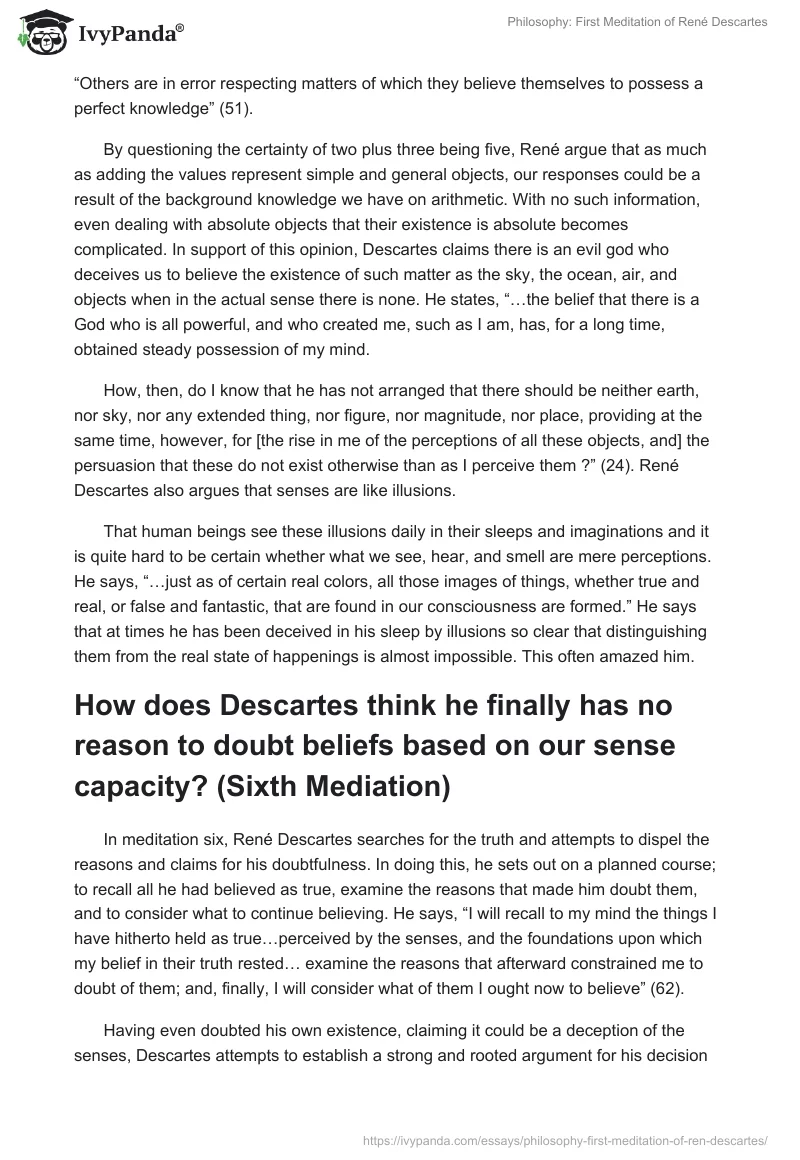 Philosophy: First Meditation of René Descartes. Page 2