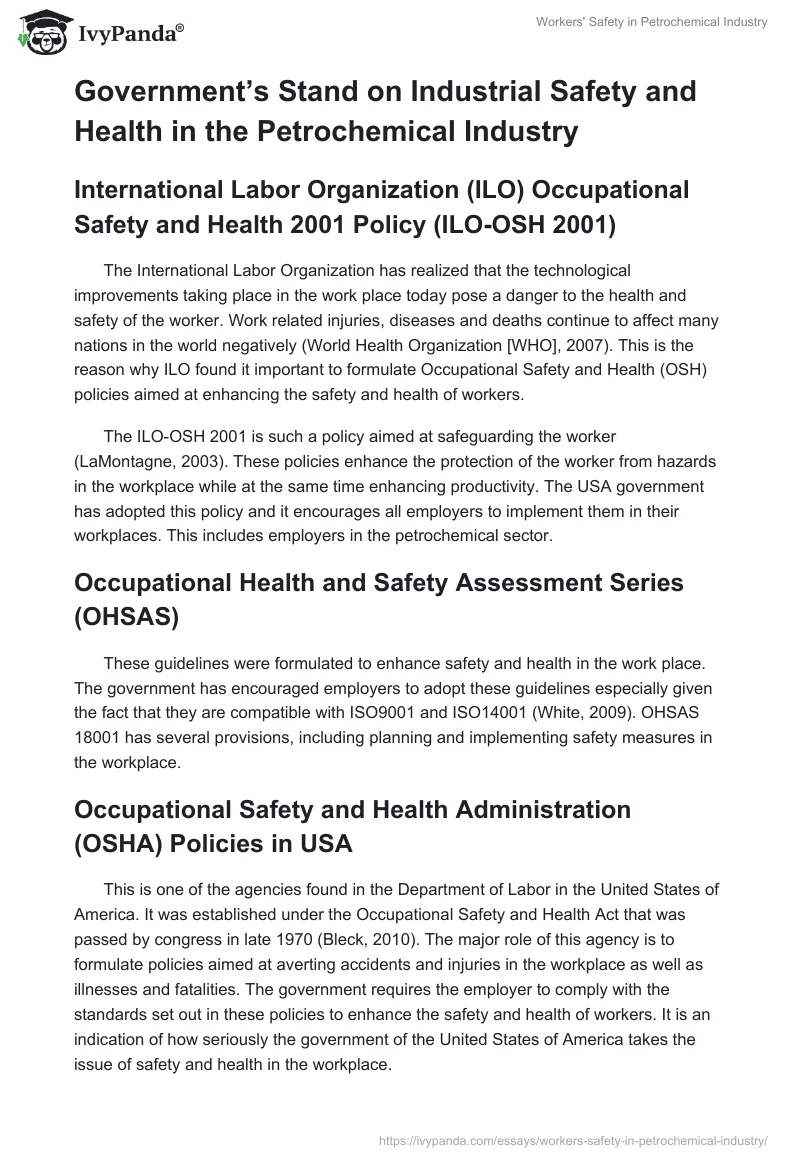 Workers' Safety in Petrochemical Industry. Page 3