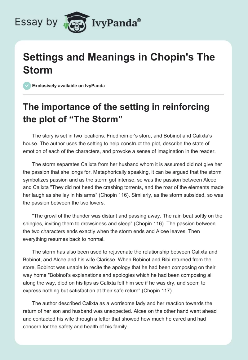 Settings and Meanings in Chopin's "The Storm". Page 1