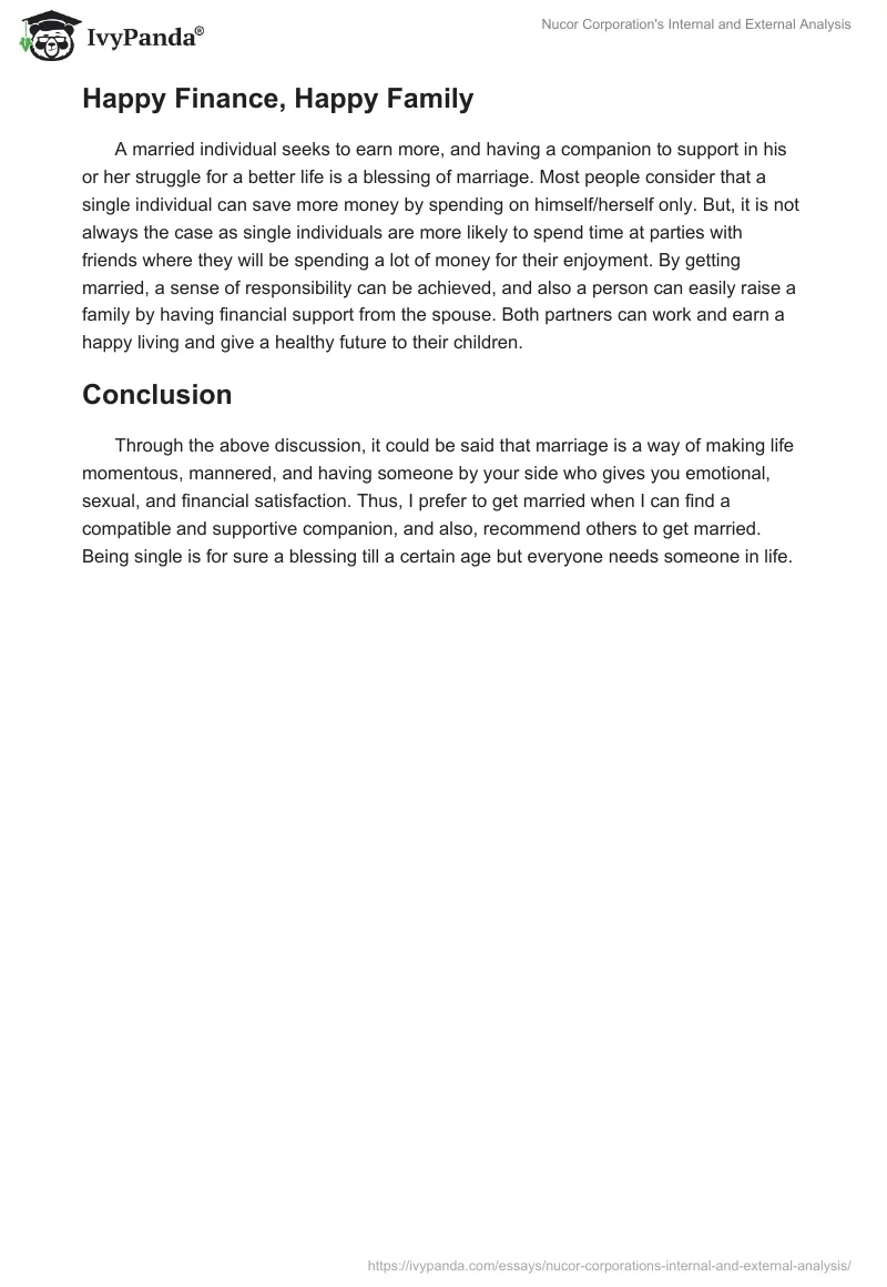 Nucor Corporation's Internal and External Analysis. Page 3