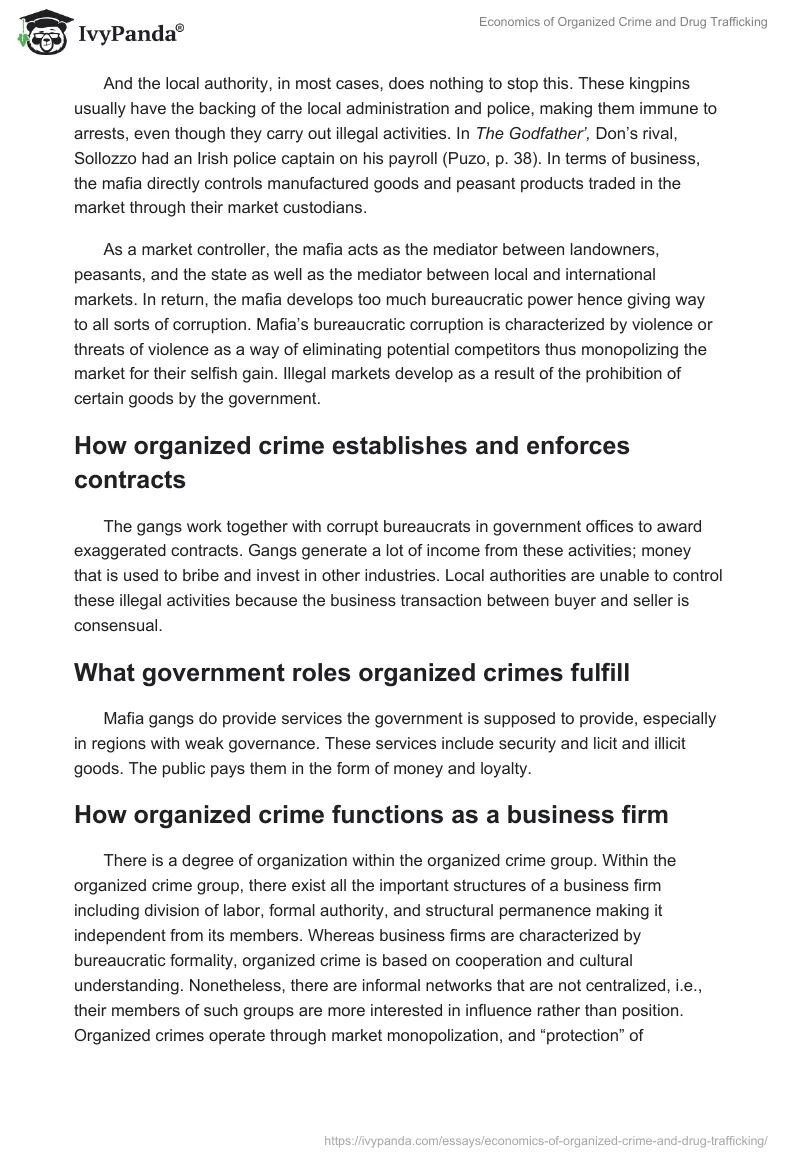Economics of Organized Crime and Drug Trafficking. Page 2