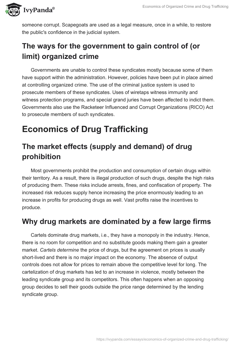 Economics of Organized Crime and Drug Trafficking. Page 4