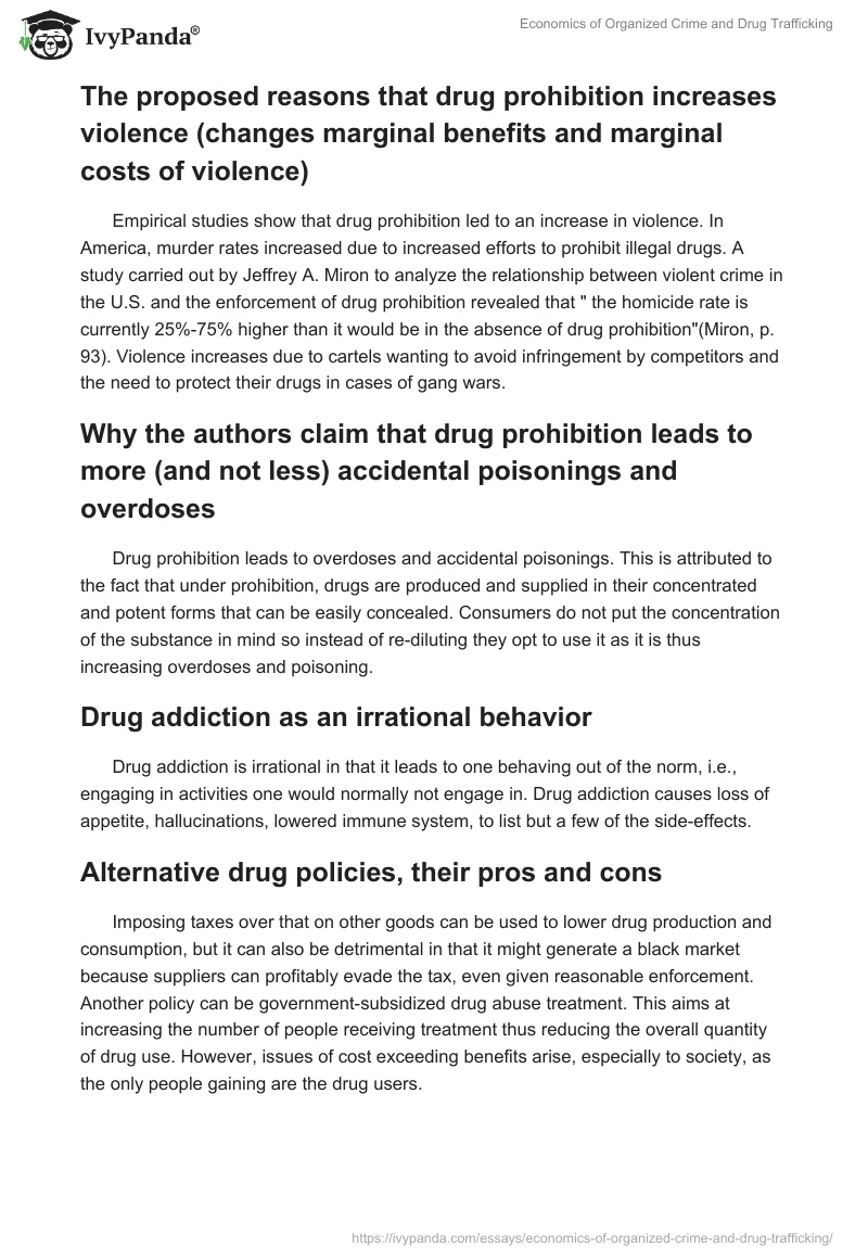 Economics of Organized Crime and Drug Trafficking. Page 5