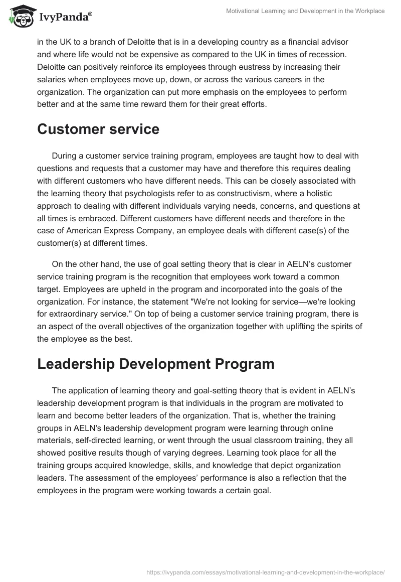 Motivational Learning and Development in the Workplace. Page 2