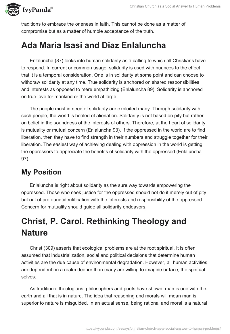 Christian Church as a Social Answer to Human Problems. Page 2