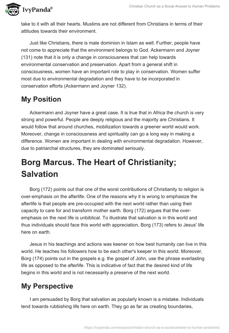 Christian Church as a Social Answer to Human Problems. Page 4