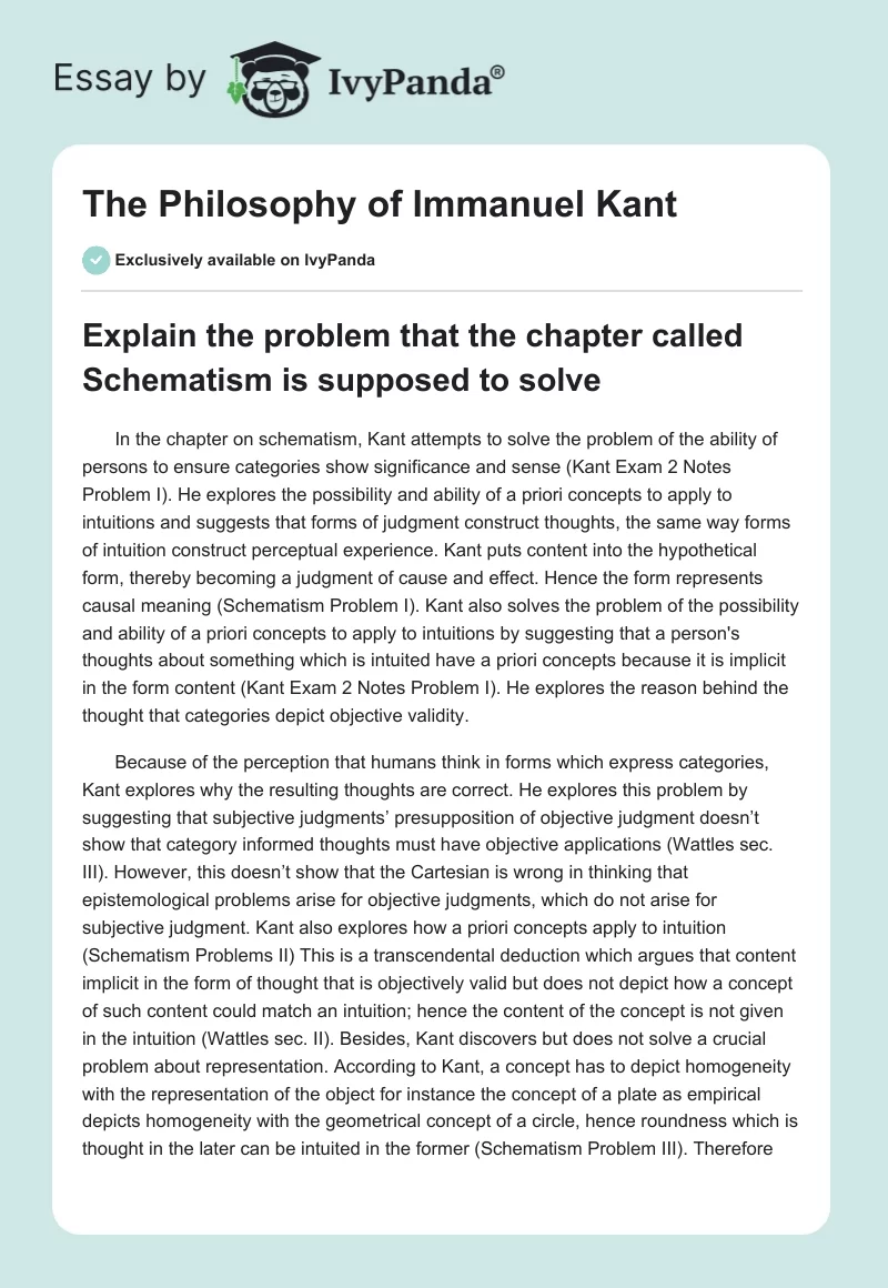 The Philosophy of Immanuel Kant. Page 1