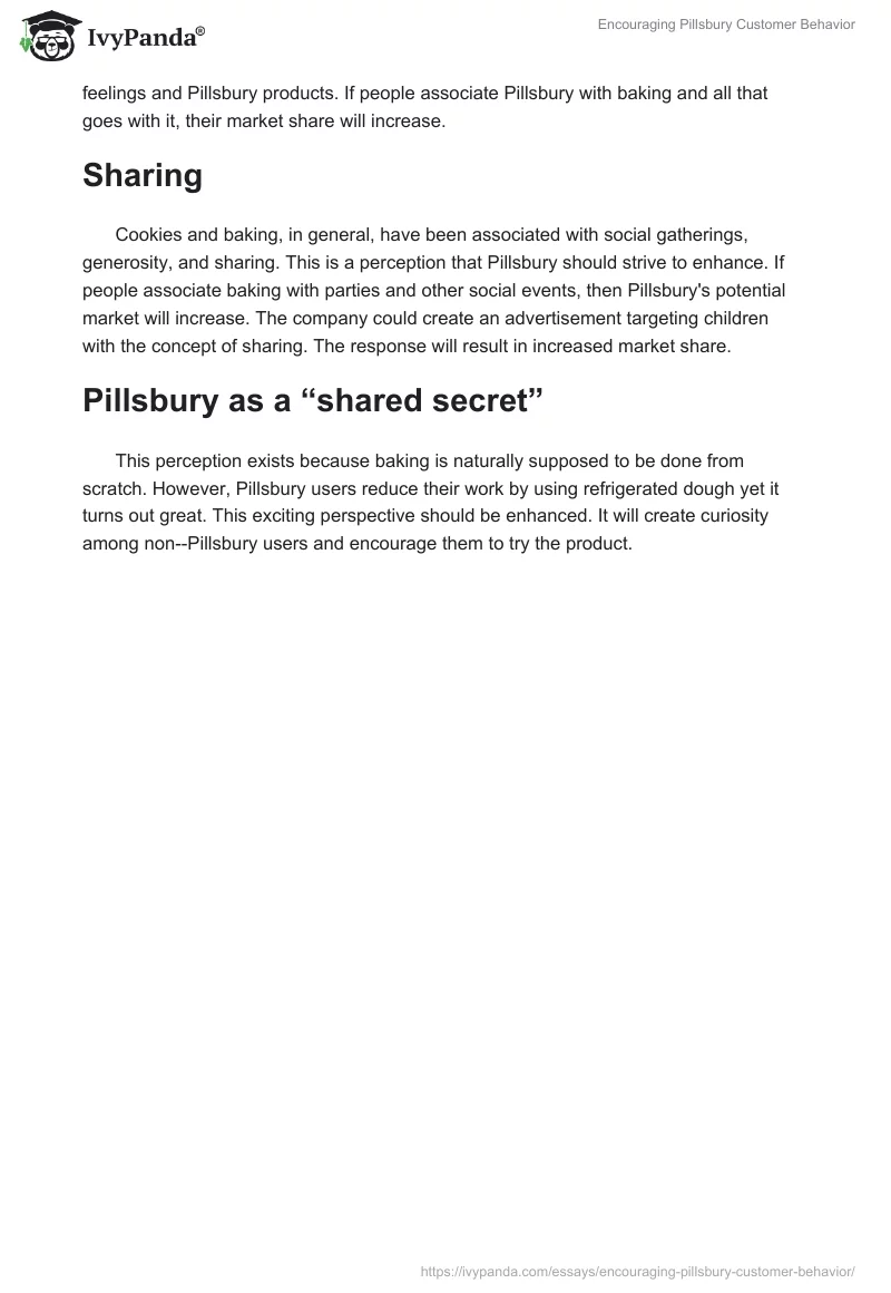 Encouraging Pillsbury Customer Behavior. Page 3