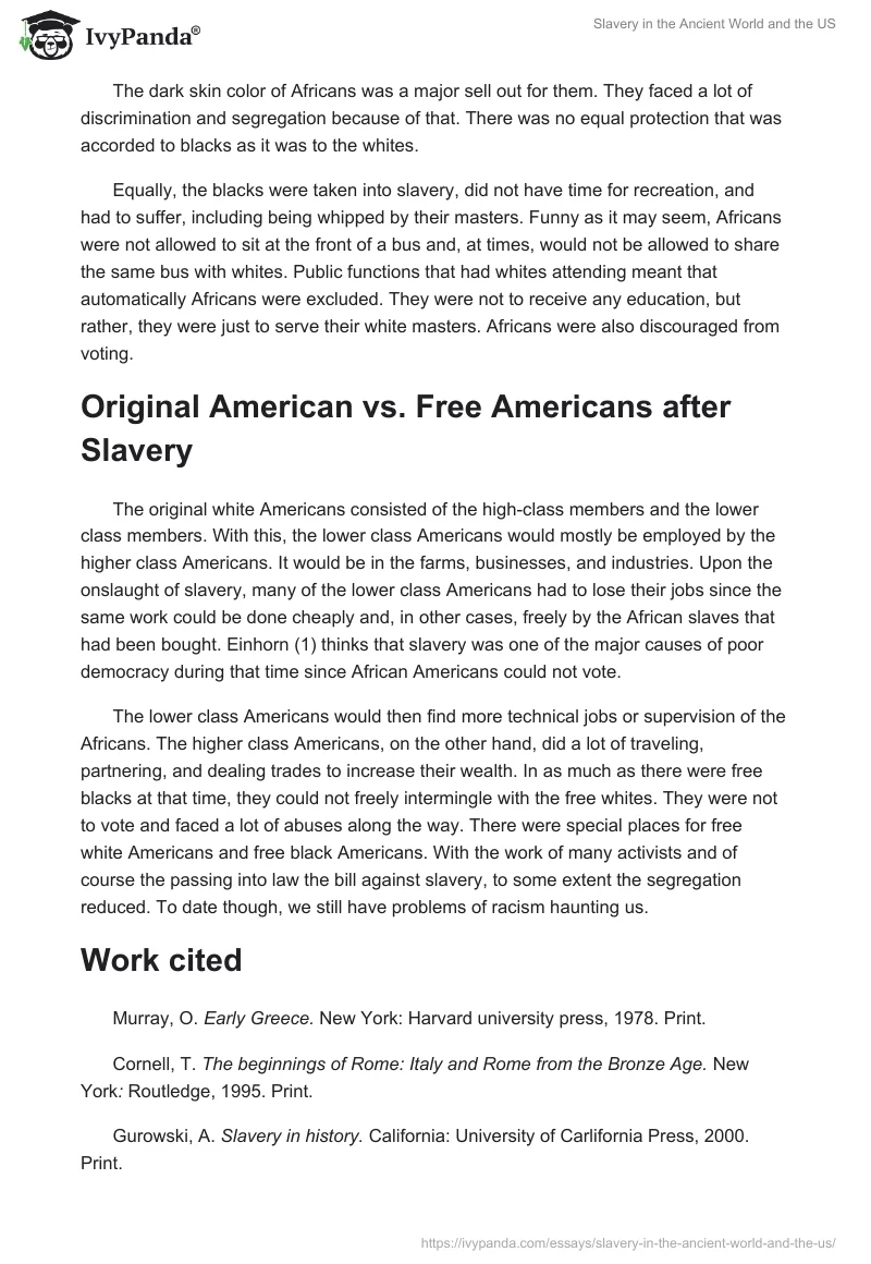 Slavery in the Ancient World and the US. Page 5