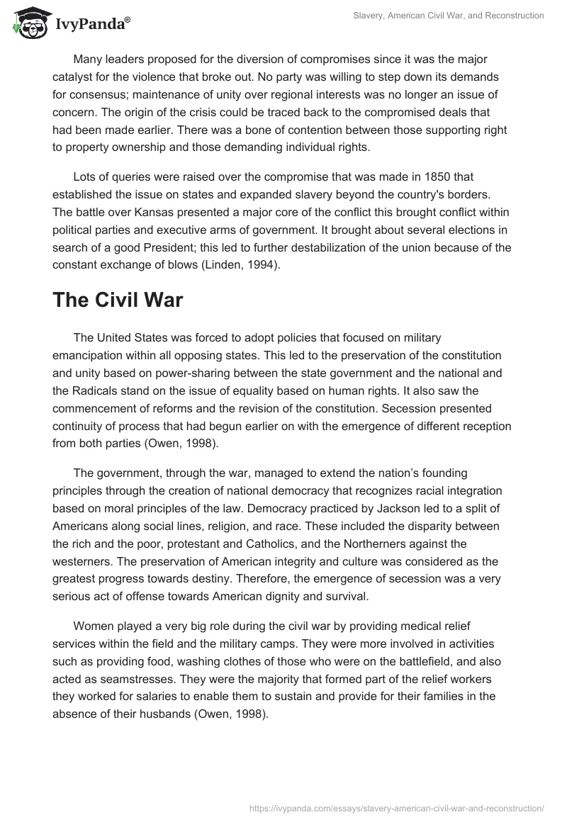 Slavery, American Civil War, and Reconstruction. Page 3