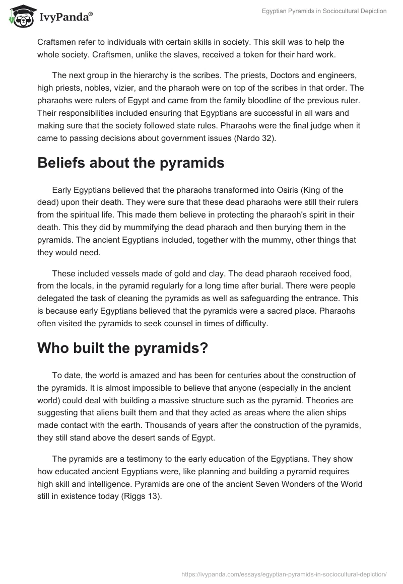 Egyptian Pyramids in Sociocultural Depiction. Page 2