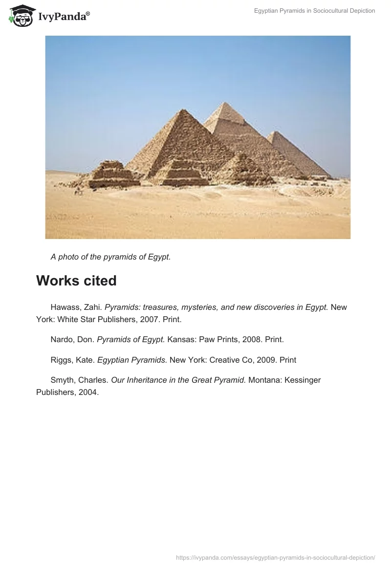 Egyptian Pyramids in Sociocultural Depiction. Page 3