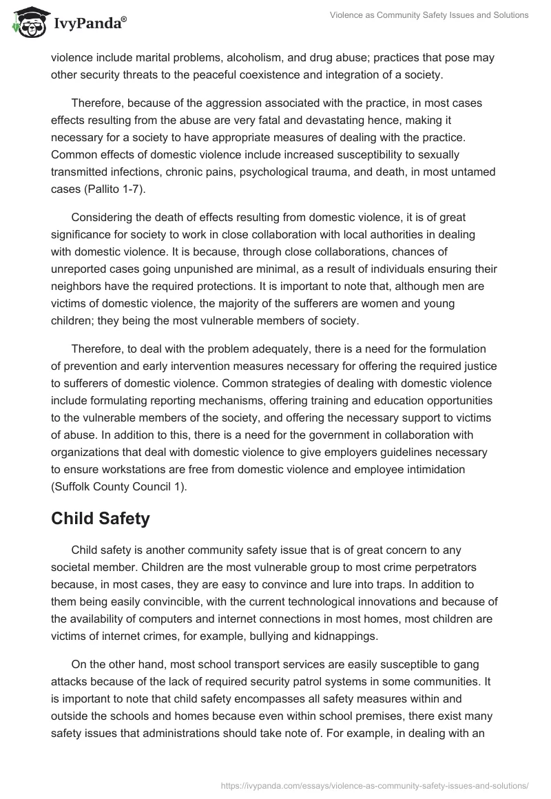 Violence as Community Safety Issues and Solutions. Page 3