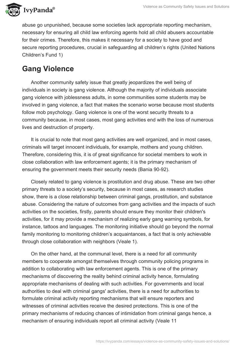 Violence as Community Safety Issues and Solutions. Page 5