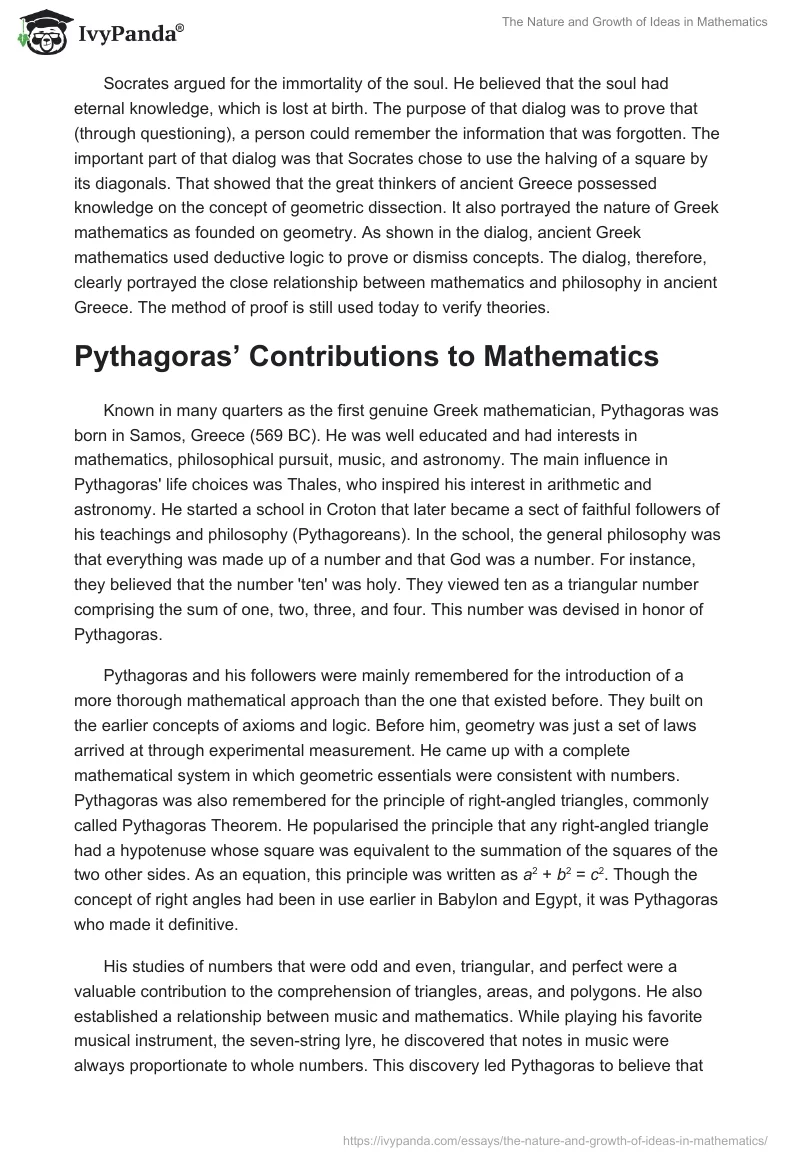 The Nature and Growth of Ideas in Mathematics. Page 4